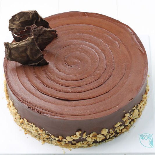 Eggless Hazelnut Chocolate Cake